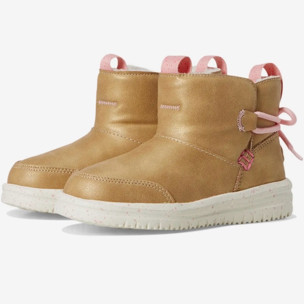 Hey Dude Kids Brown Boots with Pink Accents